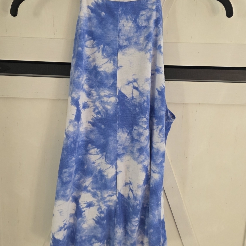 Modern Lux Blue Tie-Dye Peace Tank Top - Picture 5 of 5